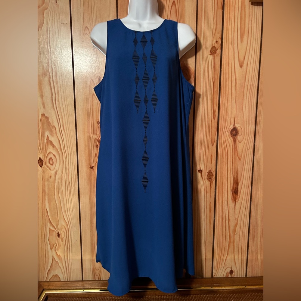 Apt 9 Women’s Dress Size 9 Royal Blue Sleeveless Shift Knee Length Linning Zip